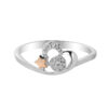 TOMEI Little Star Collection Diamond Ring, White+Rose Gold 375