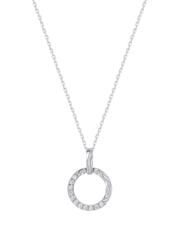 TOMEI Diamond Pendant Set, White Gold 585