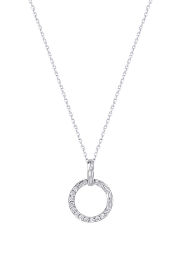TOMEI Diamond Pendant Set, White Gold 585
