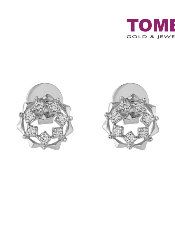 TOMEI Noble Unity Earrings, White Gold 585 (E2167)