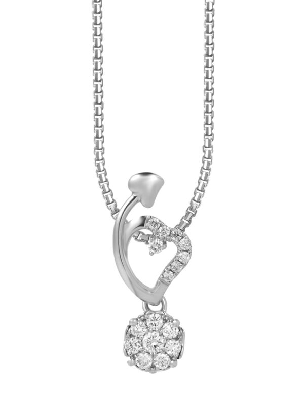 TOMEI Little Heart Collection, Diamond Pendant Set, White Gold 585