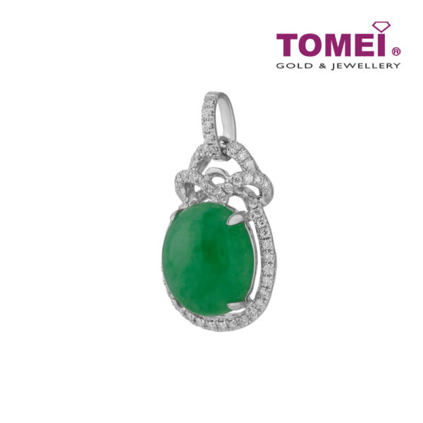 TOMEI Oval Jade Pendant | Jades of Harmony Collection | White Gold 750