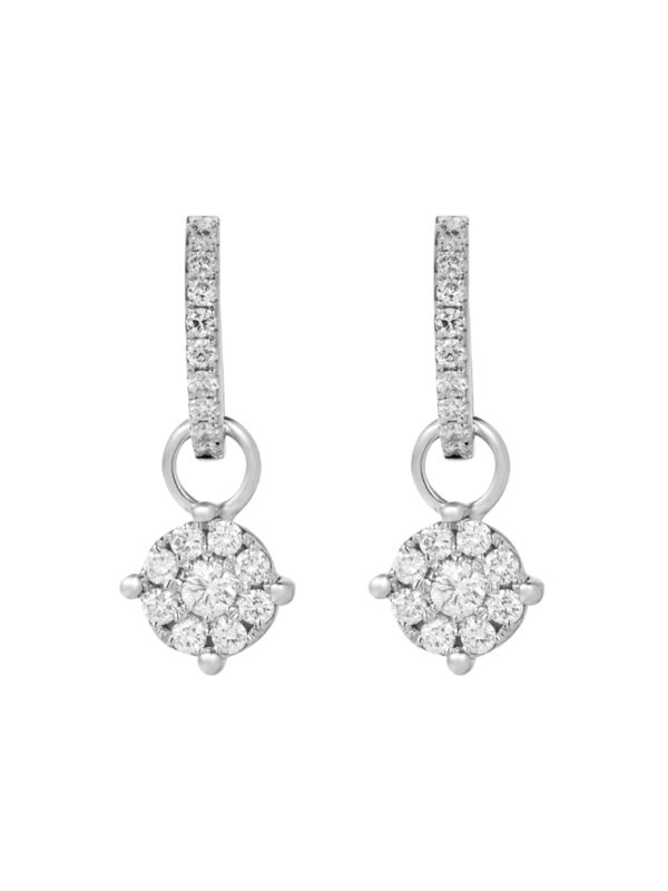 TOMEI Bedazzlingly Frabjous Sparks Diamond Earrings, White Gold 585 (E1007)