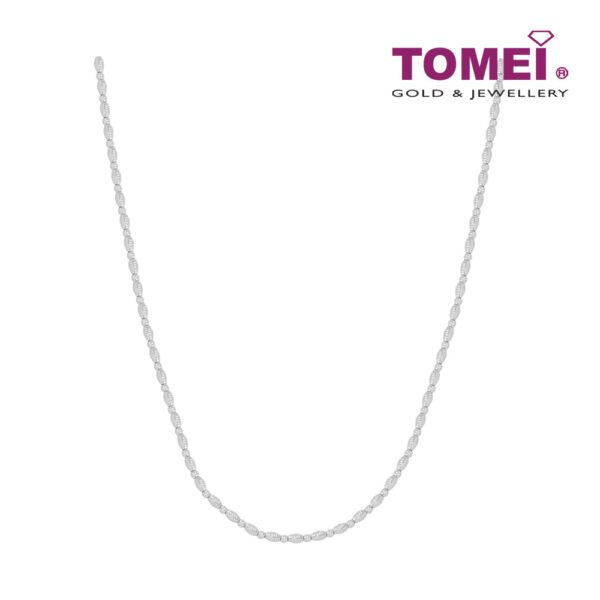 TOMEI Italia Beads Necklace, White Gold 585