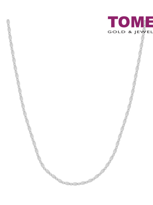 TOMEI Italia Beads Necklace, White Gold 585