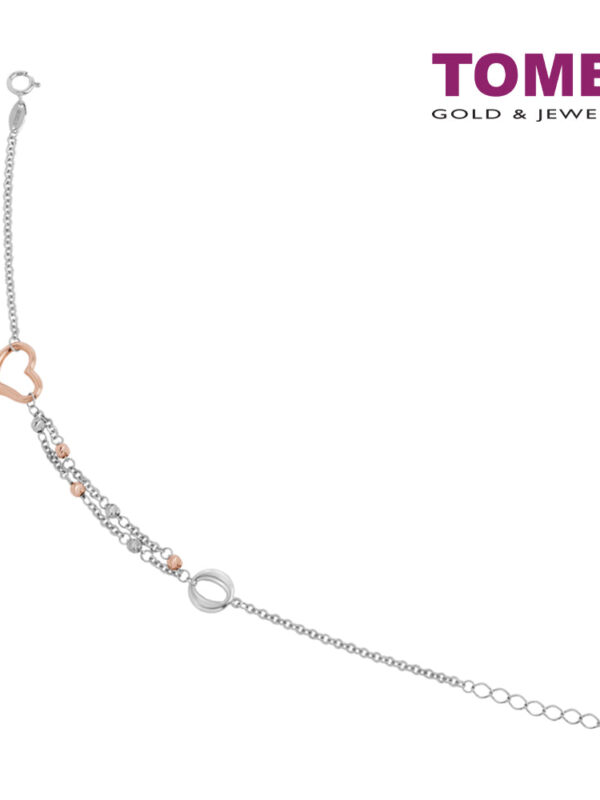 TOMEI My Heartbead For You Bracelet, White+Rose Gold 585