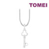 TOMEI Key Diamond Pendant, White Gold 750