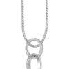 TOMEI Entwining Circles Diamond Pendant Set, White Gold 585