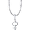 TOMEI Key Pendant, White Gold 375