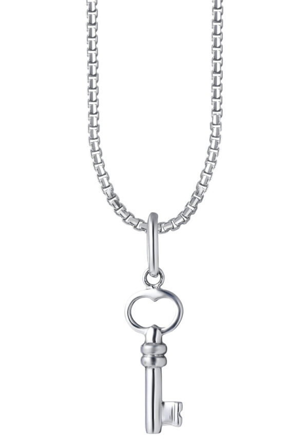 TOMEI Key Pendant, White Gold 375