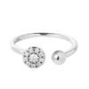 TOMEI Diamond Open Ring, White Gold 375