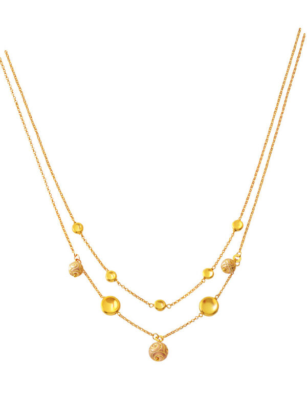 TOMEI Lusso Italia 2-Rows Ball Necklace, Yellow Gold 916