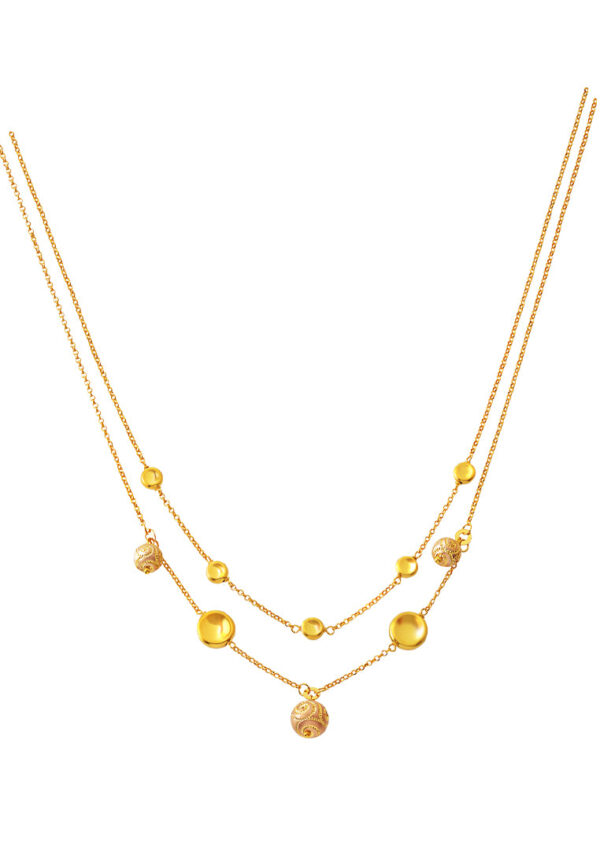 TOMEI Lusso Italia 2-Rows Ball Necklace, Yellow Gold 916