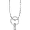 TOMEI Entwining Circles Diamond Pendant Set, White Gold 585