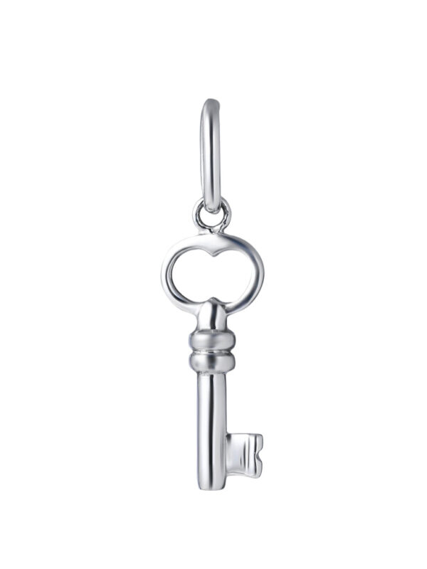 TOMEI Key Pendant, White Gold 375