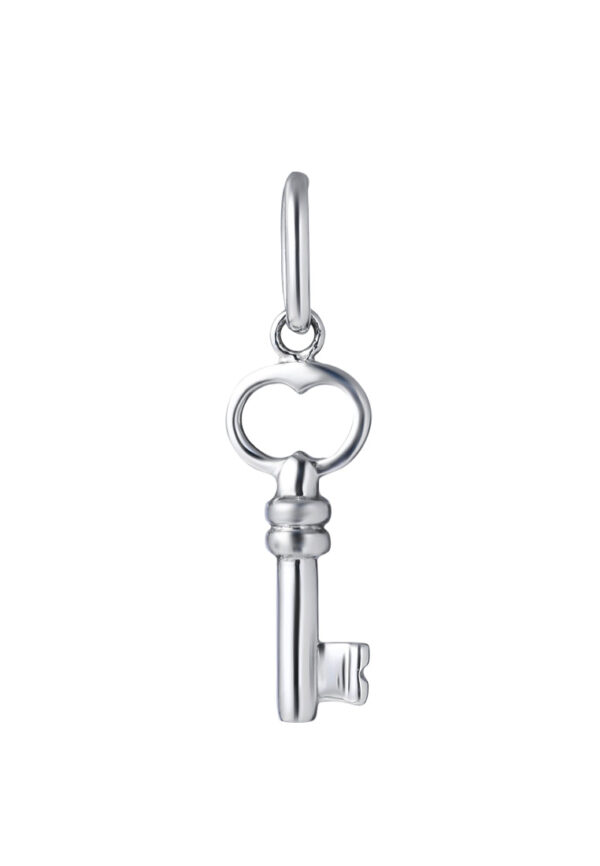 TOMEI Key Pendant, White Gold 375