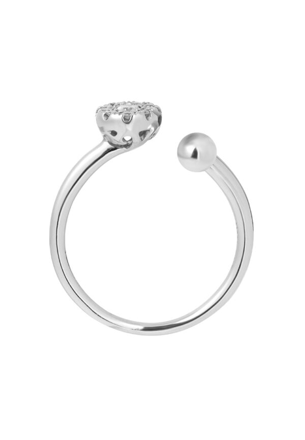 TOMEI Diamond Open Ring, White Gold 375