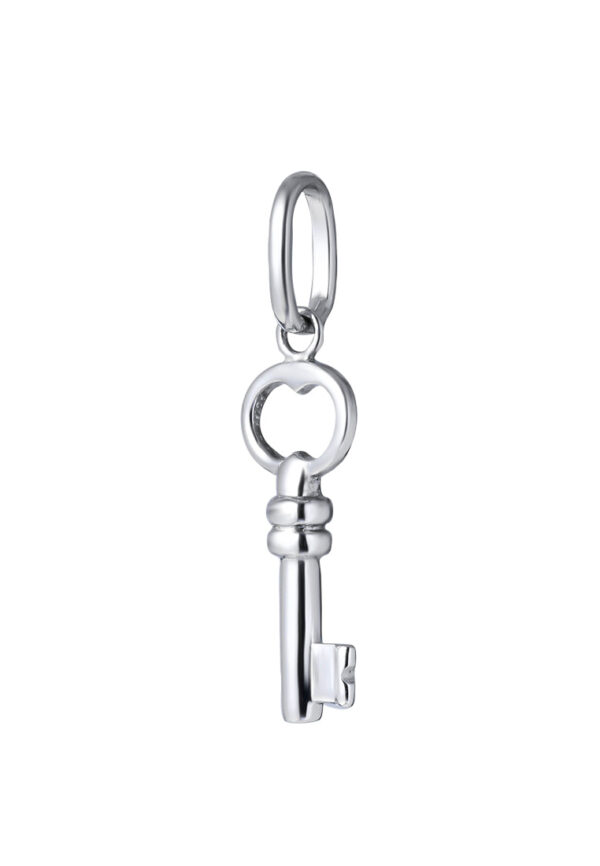TOMEI Key Pendant, White Gold 375