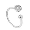 TOMEI Diamond Open Ring, White Gold 375