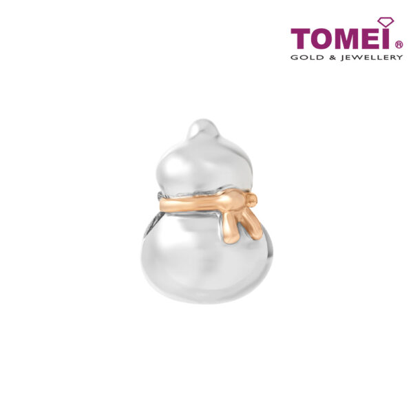 TOMEI Lucky Gourd Charm, White+Rose Gold 585
