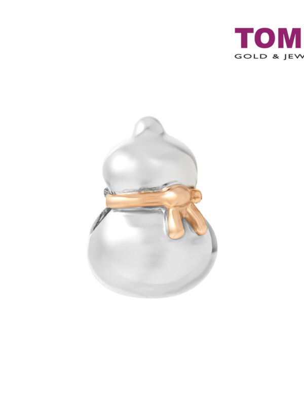 TOMEI Lucky Gourd Charm, White+Rose Gold 585