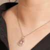 TOMEI Glowing Heart Diamond Pendant Set, White+Rose Gold 585
