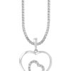 TOMEI Art Of Love Diamond Pendant Set, White Gold 585