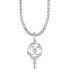 TOMEI Key Pendant, White Gold 375