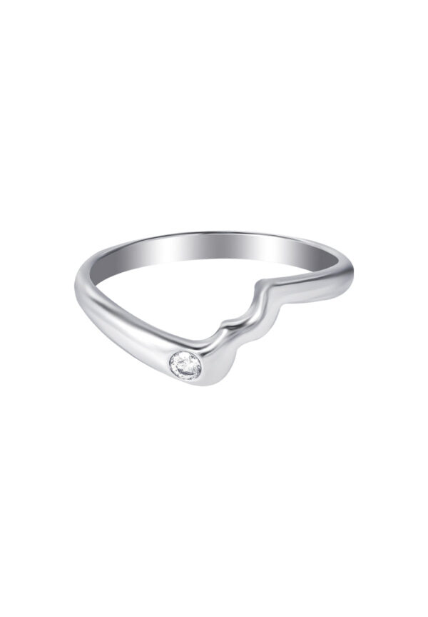 TOMEI Abstract Motifs Diamond Ring, White Gold 375