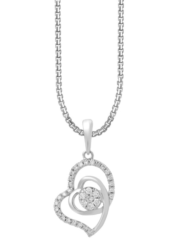 TOMEI Art Of Love Diamond Pendant Set, White Gold 585