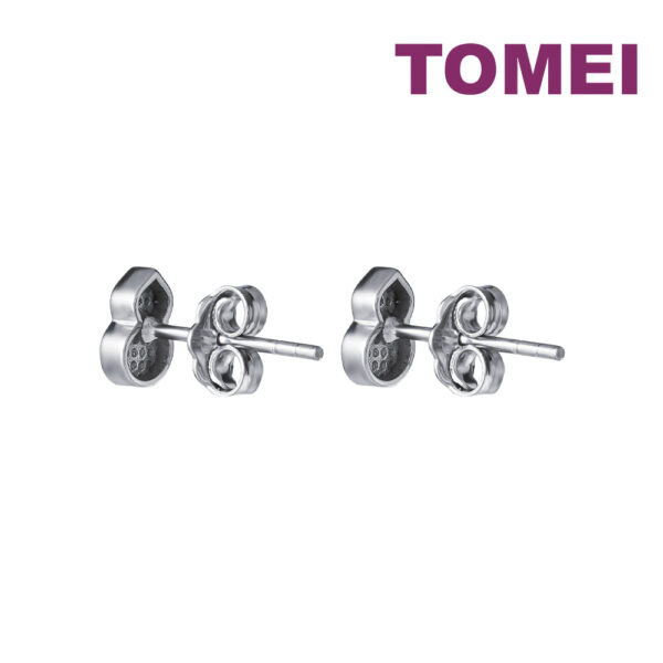 TOMEI Auspicious Gourd Earrings, White Gold 750