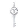 TOMEI Key Pendant, White Gold 375