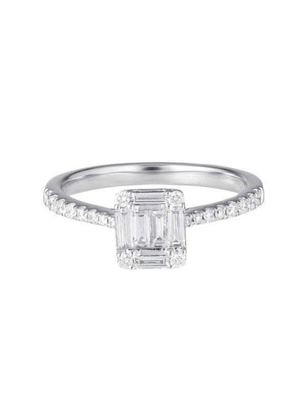 TOMEI Diamond Ring, White Gold 750