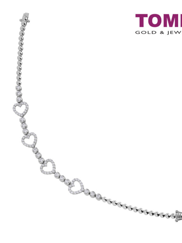 TOMEI Love Diamond Bracelet, White Gold 750