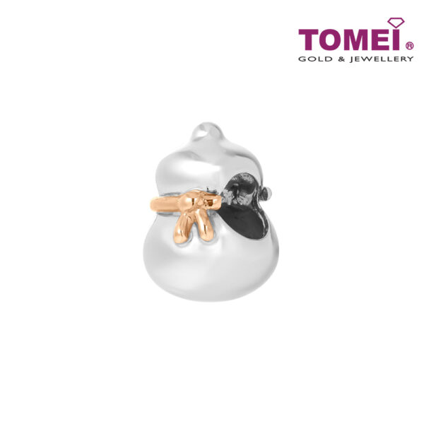 TOMEI Lucky Gourd Charm, White+Rose Gold 585