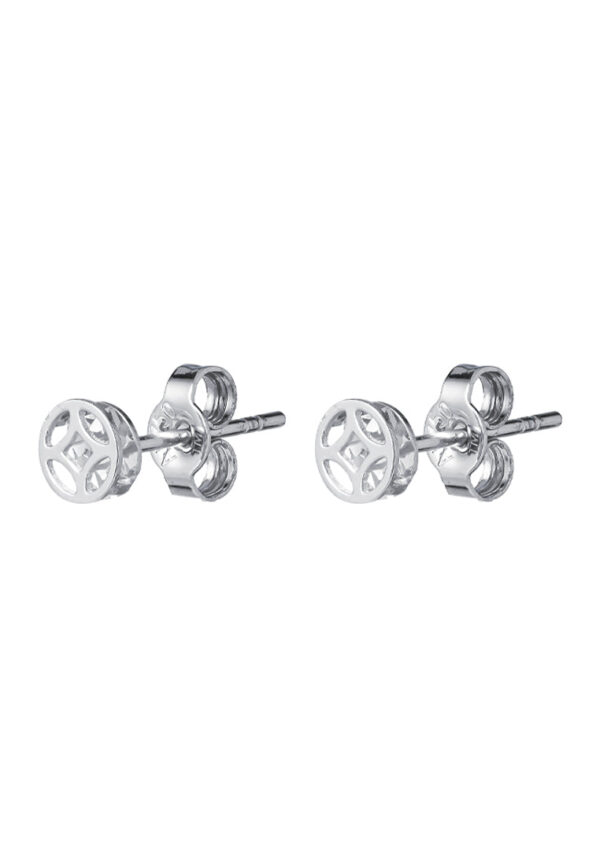 TOMEI Mini Lucky Coin Earrings, White Gold 750