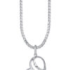 TOMEI Heart Pendant, White Gold 375