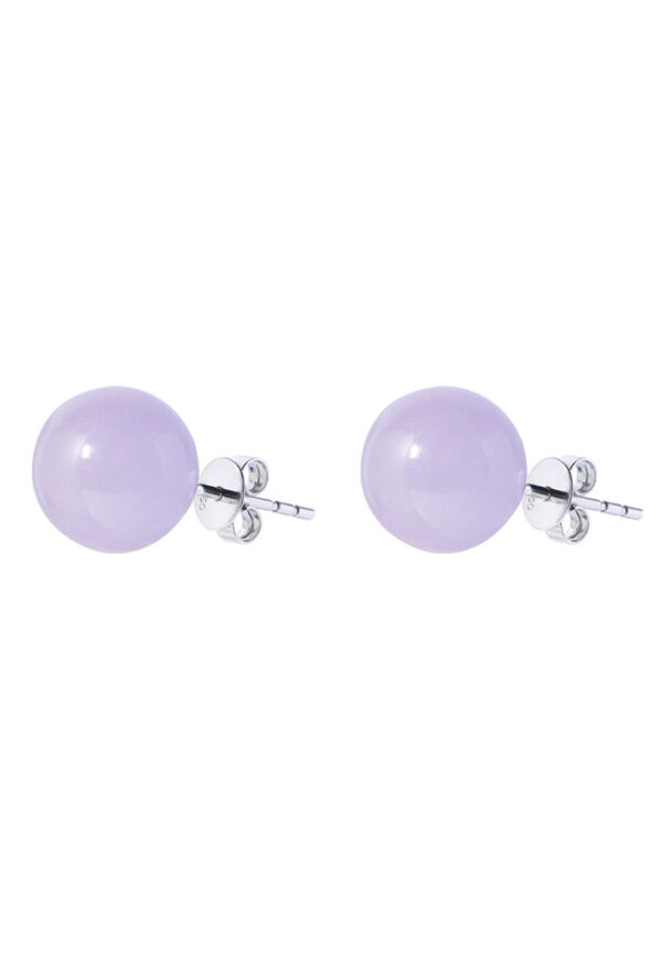 TOMEI Classic Round Jade Earrings, White Gold 750