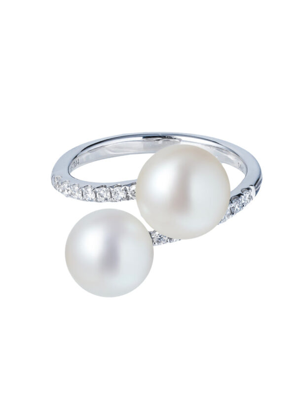 TOMEI Pearl Ring, White Gold 585