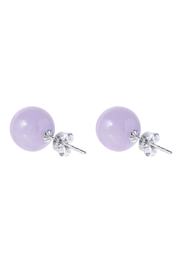 TOMEI Classic Round Jade Earrings, White Gold 750