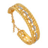 TOMEI Link Chain in Twisted Parallel Bangle, Yellow Gold 916