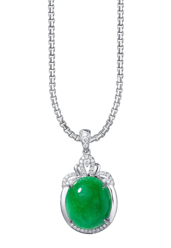 TOMEI Jade Pendant, White Gold 750