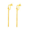 TOMEI Dangling Round Earrings, Yelow Gold 916