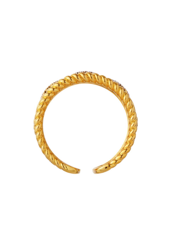 TOMEI Link Chain in Twisted Parallel Ring, Yellow Gold 916 (AS-YG0851R-2C)