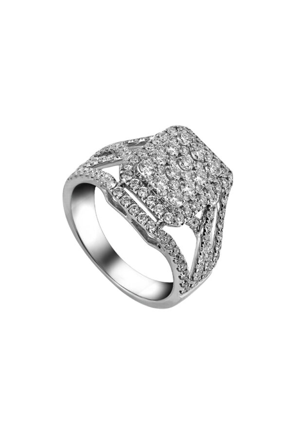 TOMEI Glamorous Diamond Ring, White Gold 750 (R4653)