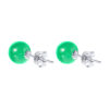 TOMEI Classic Round Jade Earrings, White Gold 750