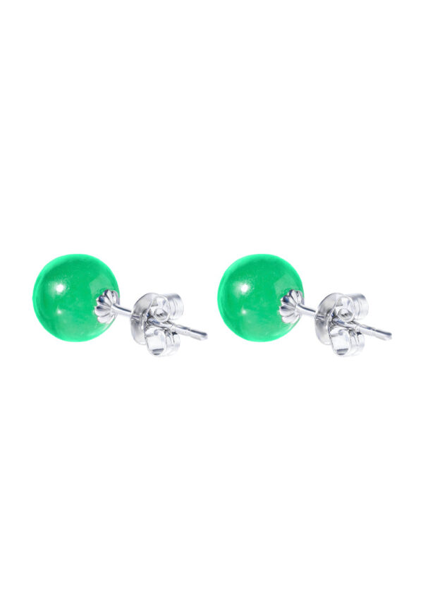 TOMEI Classic Round Jade Earrings, White Gold 750