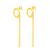 TOMEI Dangling Round Earrings, Yelow Gold 916
