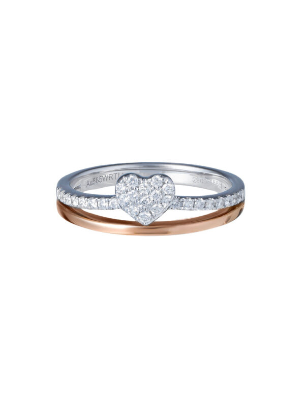 TOMEI Diamond Ring, White+Rose 585