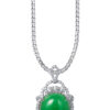 TOMEI Jade Pendant, White Gold 750